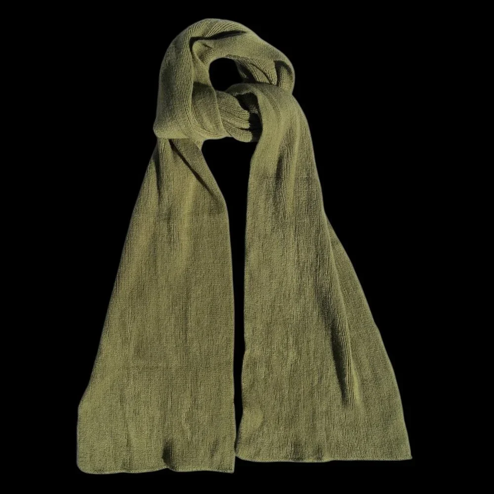 Women’s Olive Green Ribbed Knit Scarf Wrap Shawl